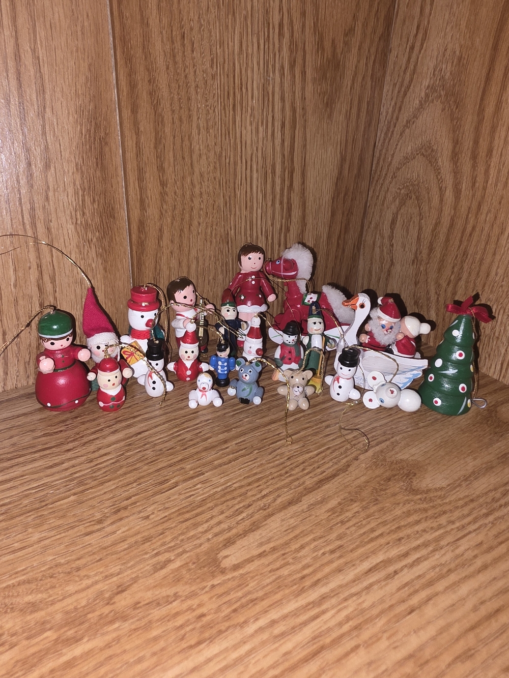 Vintage Erzgebirge style wooden miniature Ornament lot